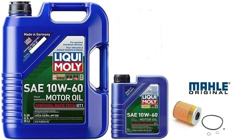 ★ Kit de cambio de aceite sintético 6L Liqui Moly 10W-60 Race Tech GT1 E46 BMW M3 S54 ★ Foto 1 de 4