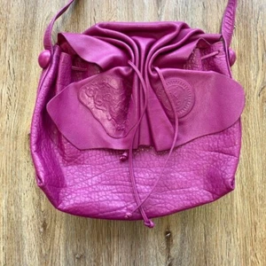 Carlos Falchi Butterfly Shoulder Bag Purse Leather in Pink USED Good Condition!! - Picture 1 of 8