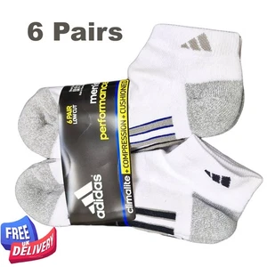 Adidas Hombres Calcetines Tobilleros Acolchados Corte Bajo 6 Pares Compresión Reino Unido 9-11 - Imagen 1 de 2