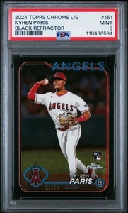 2024 Topps Chrome Kyren Paris Black Logofractor /10 PSA 9 - Picture 1 of 2