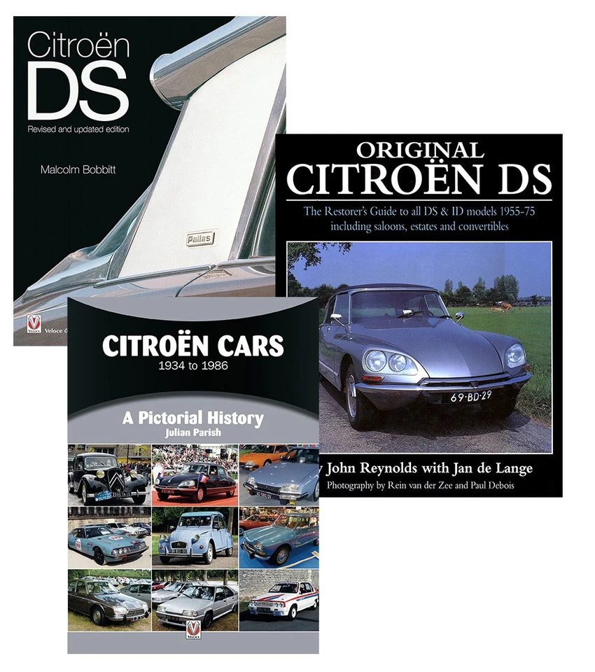 Juego de 3 libros originales Citroen - DS y coches completos 1934-1986 guía de restauración Foto 1 de 4