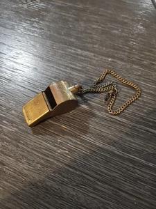 Vintage Brass Whistle Original Chain Cork Ball Made in Japan - Picture 1 of 9