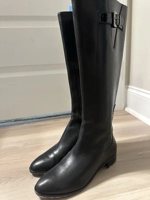 Cole Haan Black Leather Zip Knee High Riding Boots Womens Sz 6B Style D25579 - Image 1 of 4