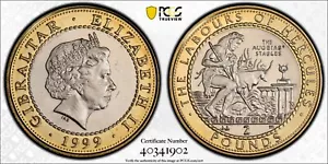Gibraltar 1999 2 Pounds Hercules Augean Stables PCGS Ms 66 - Picture 1 of 4