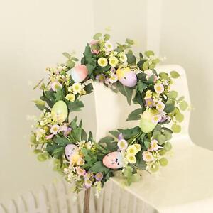 Easter Wreath with Colorful Eggs 45 cm/18 inch, Easter Door Wreath, Spring