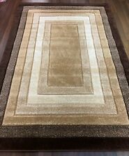 .NEW MODERN PANEL DESIGN 160cmx230cm WOVEN BACKED TOP QUALITY RUG BROWN