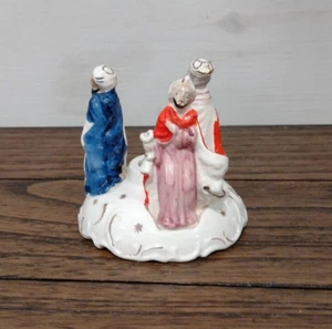 Vintage Commodore Ceramic 3 Kings Wisemen Christmas Candle Holder - Picture 1 of 10