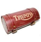 Tool Roll Bag Customize For Triumph Motorcycle Engraved Oxblood Red Leather