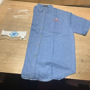 Vintage Big Boy Restaurant Employee Short Sleeve Denim Logo Shirt Size XL - Picture 1 of 5