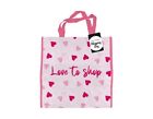 Heart Print Love To Shop Reusable Shopping Bag