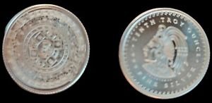 1/10 oz .999 Fine Silver Aztec Calendar Fractional Round. New from GSM