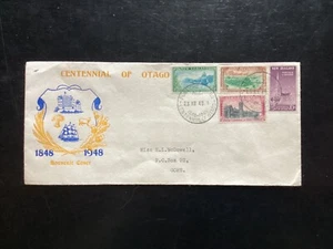 NZ 1948 Otago Centennial FDC, long ship design,Port Chalmers CDS pmk(NZF654) - Picture 1 of 2