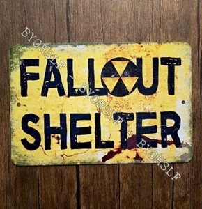 Metal Sign FALLOUT SHELTER radioactive nucleur protection civil defense cold war - Picture 1 of 3
