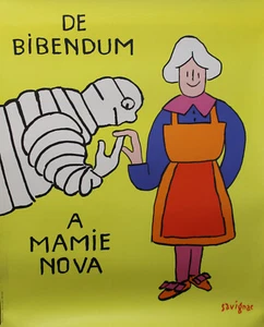 "DE BIBENDUM A MAMIE NOVA (EXPOSITION 1999)" Affiche originale roulée SAVIGNAC - Picture 1 of 1