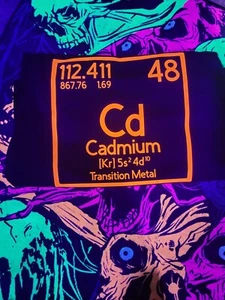 Cadmium uv reactive neon orange glow NWOT handmade unisex tshirt - Picture 1 of 2