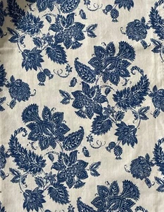 Waterford Linens Floral Paisley Tablecloth Cobalt Blue 58x120 Cotton Read - Picture 1 of 12
