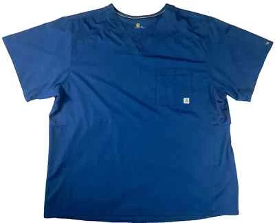 Blusa Médica Carhartt Force Azul Cuello en V Manga Corta Ventilada Para Hombre 2XL XXL C15106 Foto 1 de 4