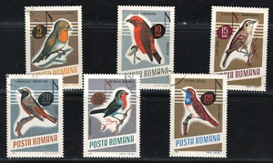 JUEGO DE SELLOS MNH precancelados muy finos de Rumania 1966 Scott # 1837-42 "Song Birds" - Imagen 1 de 2