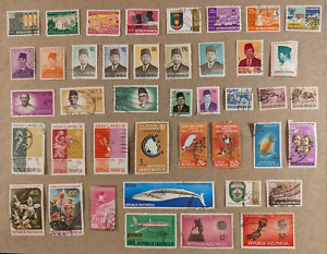 Indonesia - Nice lot of 42 used stamps, F/VF.