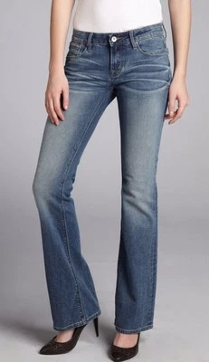 Authentic BLUE CULT Stretch Premium DENIM BOOT CUT Flared JEANS 24 Low-Rise Pant - Image 1 of 4