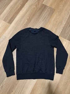 Scotch And Soda Blue French Terry Crewneck Sweatshirt Men Size M Retro De Luxe - Picture 1 of 5