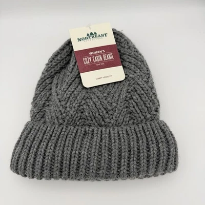 Northeast Outfitters Acogedor Gorro de Cabina Para Mujer Gris Forrado de Vellón Tejido Sombrero de Invierno Foto 1 de 4