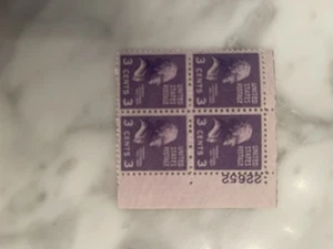 Us Presidential Series 3c Jefferson Plate Block Scott # 807 Nice Item - Picture 1 of 1
