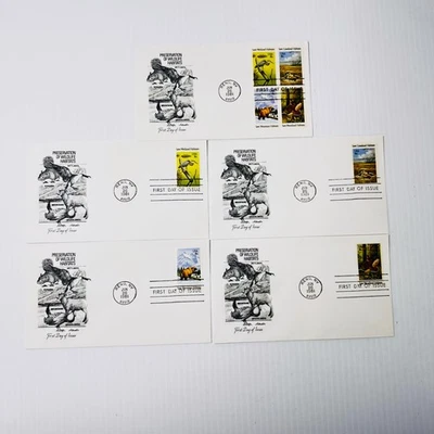 US Stamps First Day Of Issue Preservation Of Wildlife Envelope Set Of 5 1981 - Image 1 of 4
