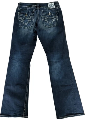 Big Star Bootcut Jeans Women Blue Denim Mid Rise Destressed 30R Button Pockets - Image 1 of 4