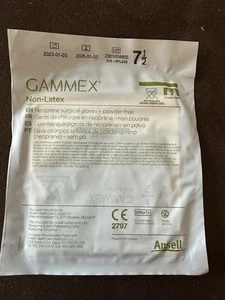76 Pair Ansell Gammex powder free Surgical Gloves Neoprene Sterile Size 7 1/2 - Picture 1 of 3
