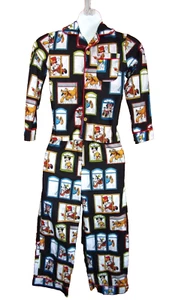 Disney " Mickey Mouse and Friends " Flannel (2) Piece Pajama Set, Size Small 6/7 - Picture 1 of 8