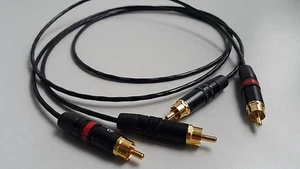 1pair japan Pure Copper Gold RCA Audio phono cable AMP CD Interconnet wire - Picture 1 of 4