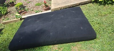 futon sofa bed with wood frame - Image 1 of 4