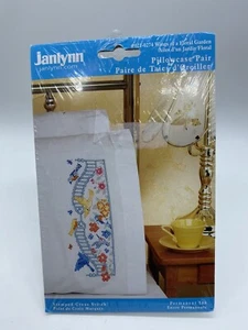 Janlynn Stamped Cross Stitch Pillowcases New-Wings Of A Floral Garden 021-0274 - Picture 1 of 4