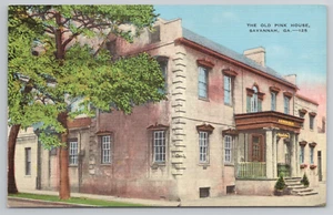 Savannah GA The Old Pink House Postcard The Oldest Brick House in Georgia - Picture 1 of 4