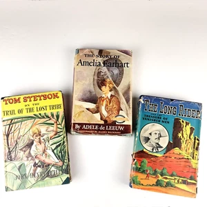Vintage Books Amelia Earhart Tom Stetson The Long Rider w/ Jackets - Lot of 3 - Picture 1 of 6