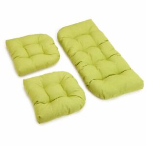 U-Shaped Spun Polyester Tufted Settee Cushion Set (Set of 3) 