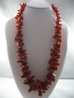 Collana Corallo Rosso Naturale Sardegna , Chiusura Argento 925, lunga 64 cm.