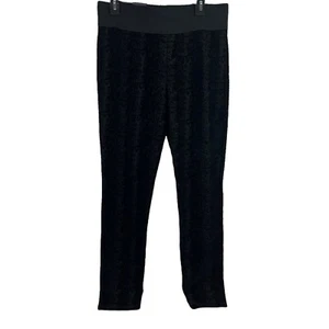 INC Skinny Leg Regular Fit Leggings Black Flock Stretch Pants Size 12 New - Picture 1 of 8