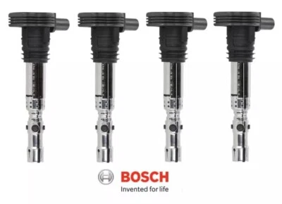 Set 4 BOSCH 0986221024 Ignition Coils Replace VW Audi OEM #  06A905115D 1.8L . - Image 1 of 4