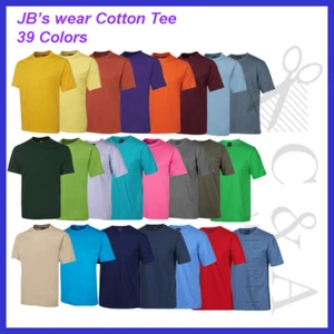 Jb's wear 100% Cotton Casual Jersey Knit Tee Shirts with elastane rib crew neck - Picture 1 of 61
