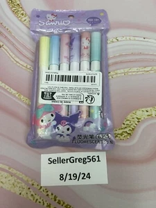 Sanrio Characters Highlighters Set Of 6 Kawaii School Supplies Crafts - Picture 1 of 1