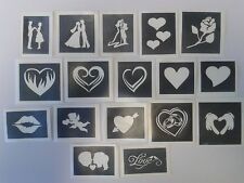 St. Valentines themed stencils for etching on glass craft   love hearts couple  
