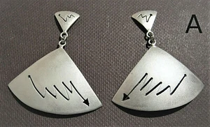 Ohrstecker/Hänger, 925er Silber, mattiert, Handarbeit. -Verschiedene Designs! - Picture 1 of 3
