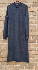 Chicjoc Grey Knit Wool Midi Dress Long Sleeve Size 42 AU 14 - Picture 1 of 16