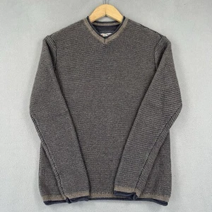32 Bar Blues Pullover Herren Medium Grau Langarm Strick Einfarbig Klassisch Preppy - Bild 1 von 10