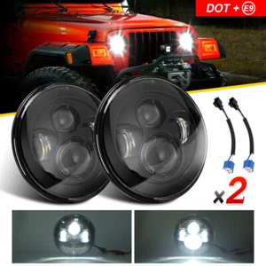 Para Jeep Wrangler JK LJ TJ 7 "faros LED redondos H4 Hi-Lo Beam Bulb 6012 H6024 - Imagen 1 de 15