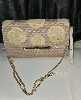 Ted Baker Of London Straw Type Clutch/Crsbdy Tan With A Gold Chain Strap - Image 1 of 4