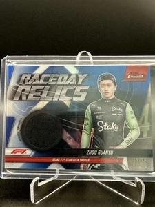 ZHOU GUANYU 2024 TOPPS FINEST FORMULA 1 RACEDAY RELICS BLUE #RDR-ZHO 11/75 - Picture 1 of 4