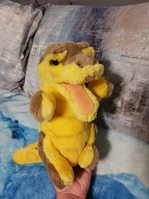 复古 Steiff Cosy Nessy 毛绒尼斯湖怪物 13 英寸黄色棕色恐龙 1981 — 第 1/4 张图片